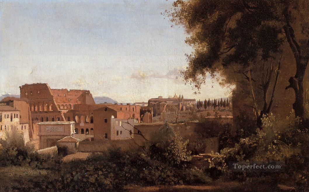 Roma Vista desde los Jardines Farnese Mediodía también conocido como Estudio del Coliseo plein air Romanticismo Jean Baptiste Camille Corot Pintura al óleo